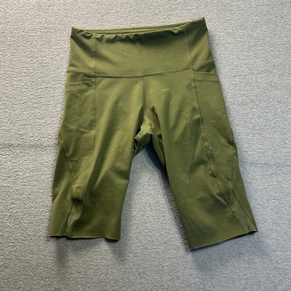 Old Navy Active Bike Shorts Pockets Womens Small Olive Green Elevate Go Dry